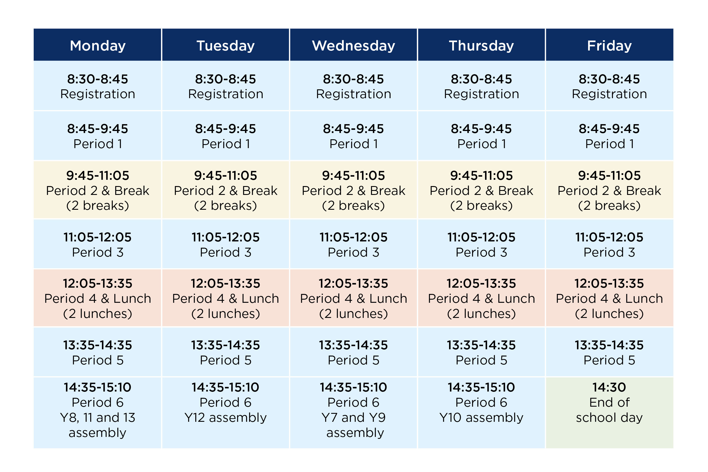 New school day timings 24